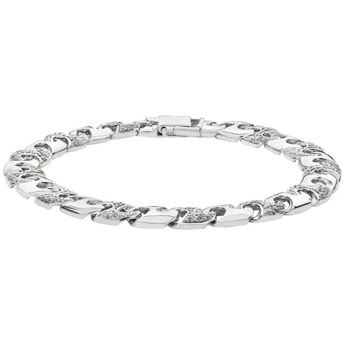 Silver Cz Green Tennis Bracelet 3.3g